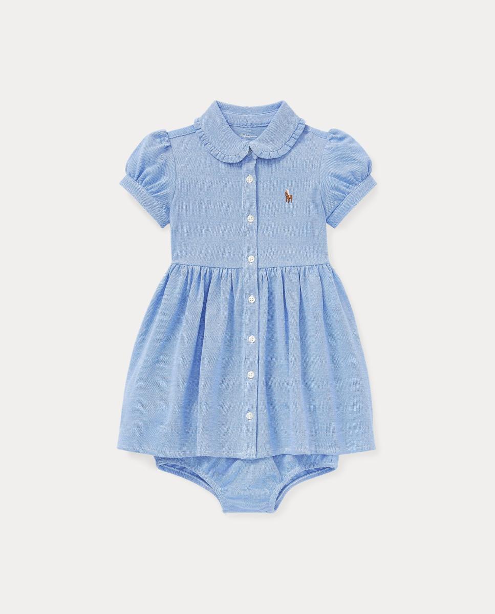 Imagem 0 de Vestido Oxford de Algodão de Bebé com Cueca