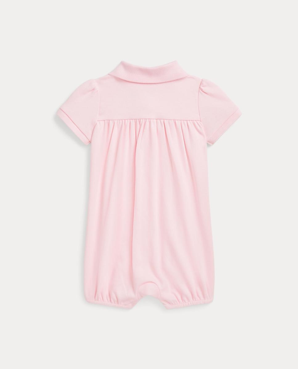 Babygrow de Bebé com Interlock e Cavalo Bordado Polo Ralph Lauren Rosa-pastel-2