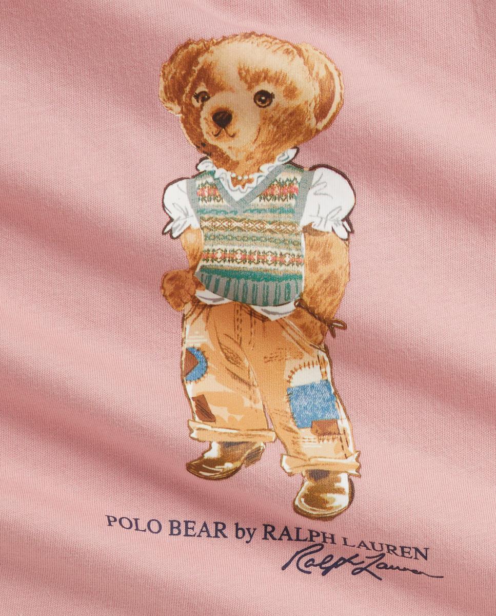 Conjunto de T-shirt e Calções de Algodão de Bebé Polo Ralph Lauren Rosa-3