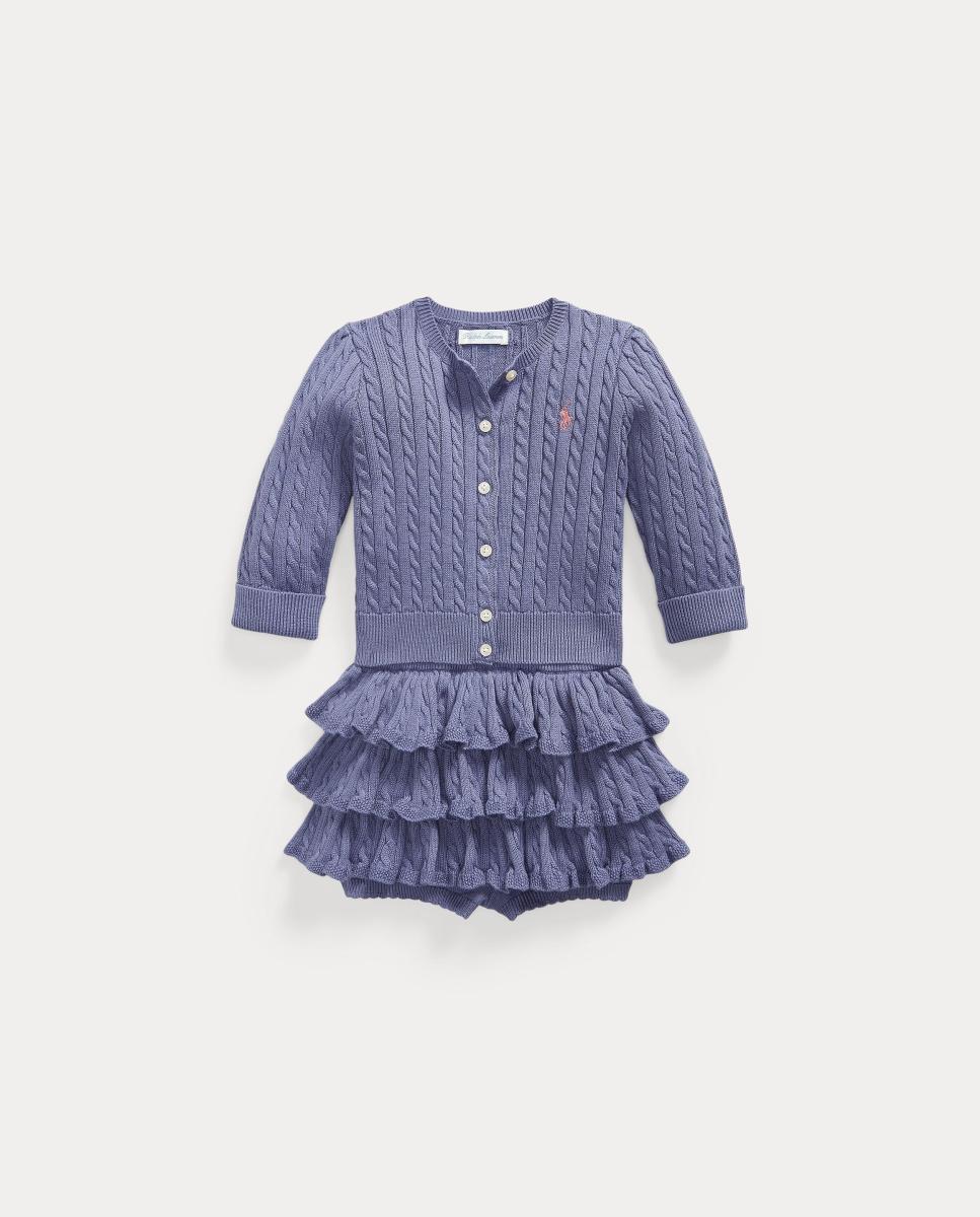 Imagem 0 de Conjunto de Cardigan e Saia de Algodão de Bebé