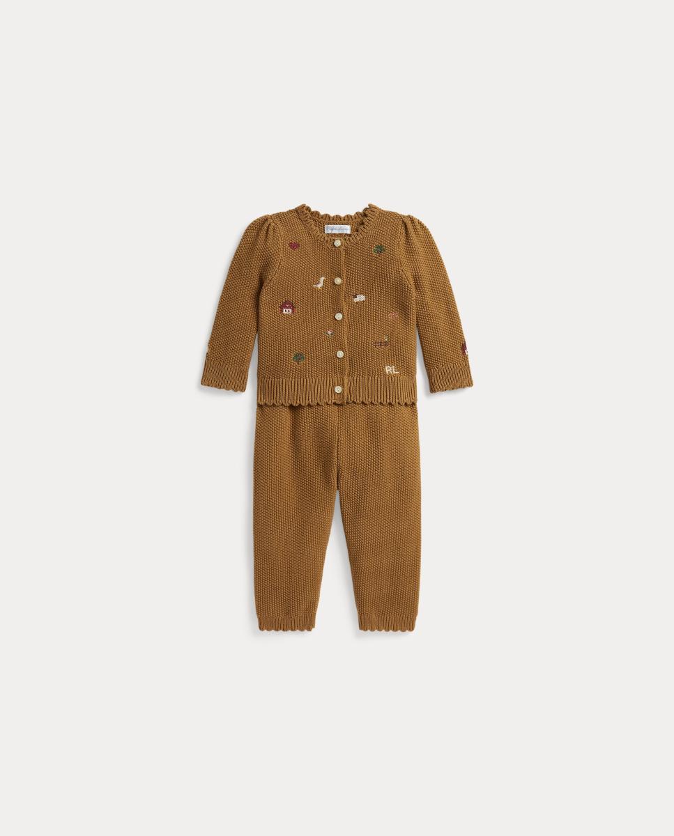Imagem 0 de Conjunto de Cardigan e Calças de Algodão de Bebé
