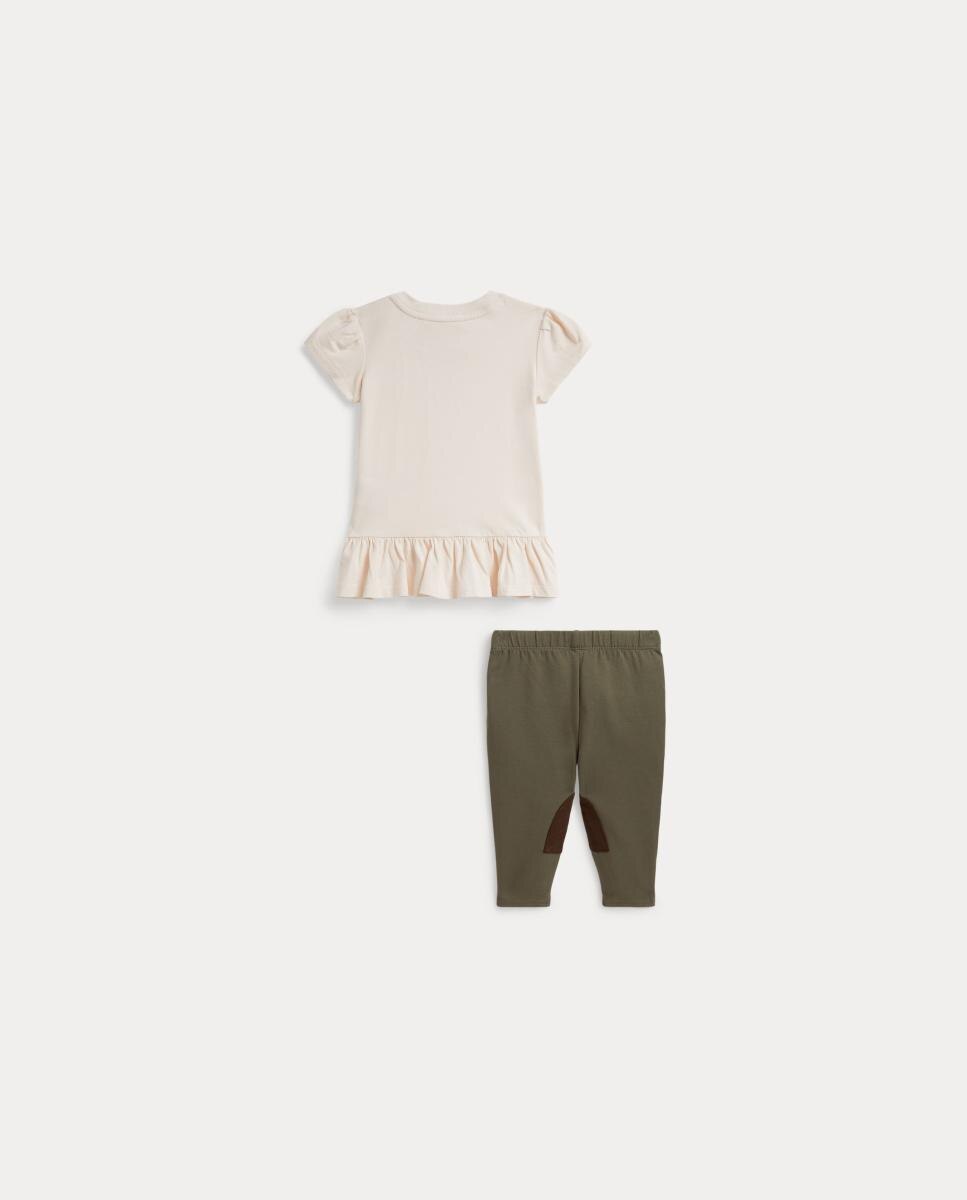 Conjunto de bebé niña de algodón con Polo Bear - Polo Ralph Lauren - Crema Crema-2
