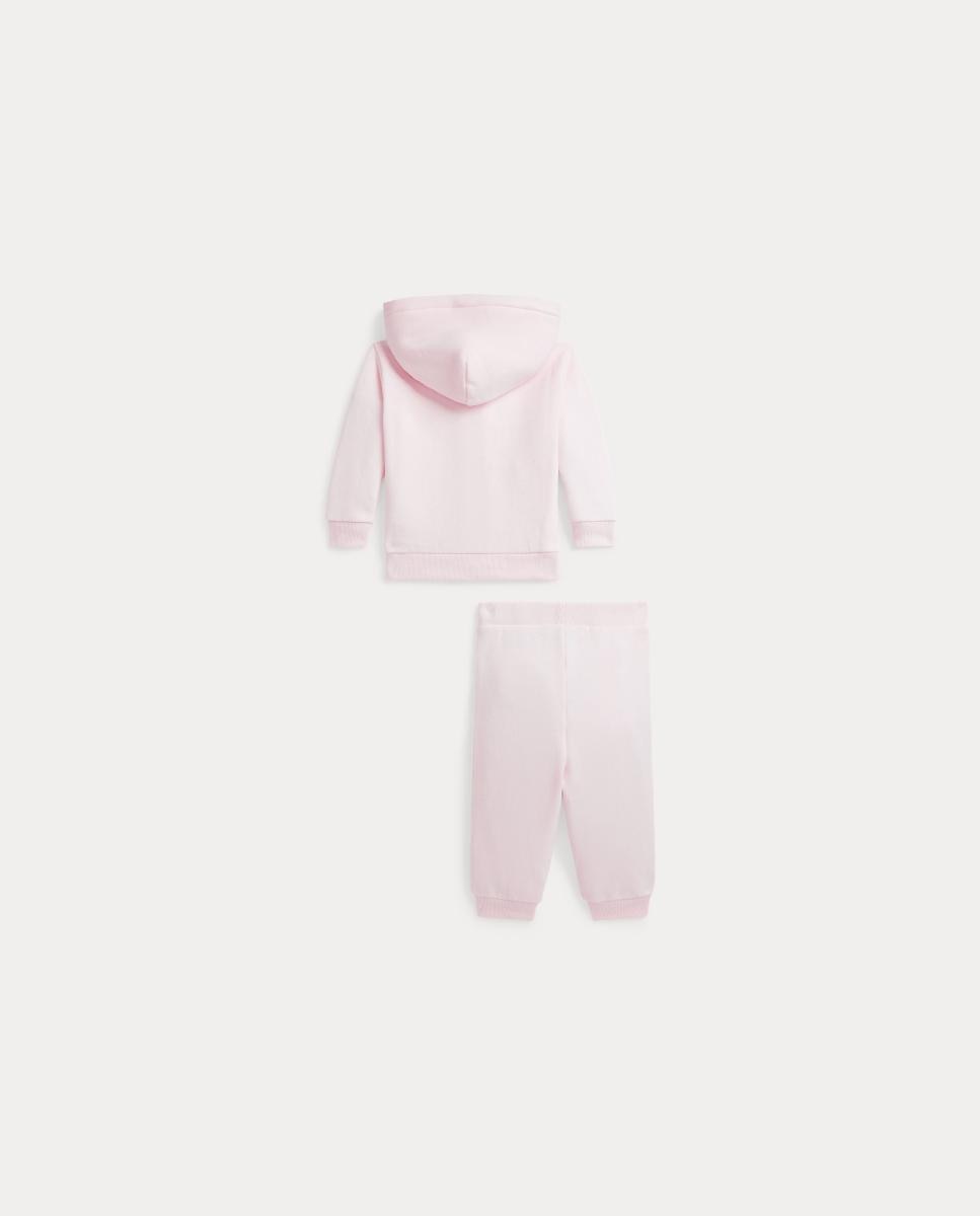 Conjunto de Sweatshirt e Calças de Felpa de Bebé Polo Ralph Lauren Rosa-2