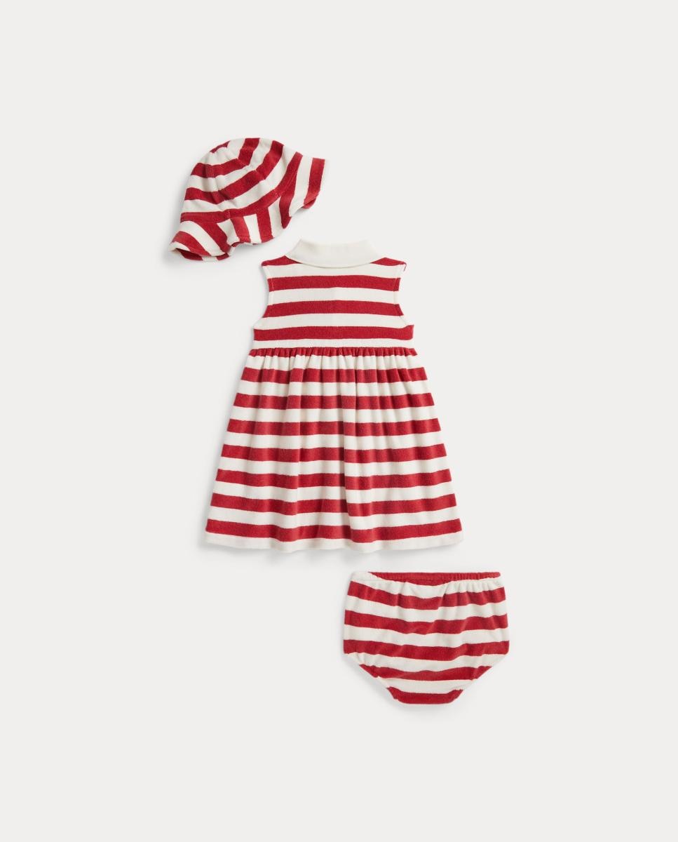 Conjunto de Três Peças às Riscas de Bebé Polo Ralph Lauren Branco / Vermelho-2