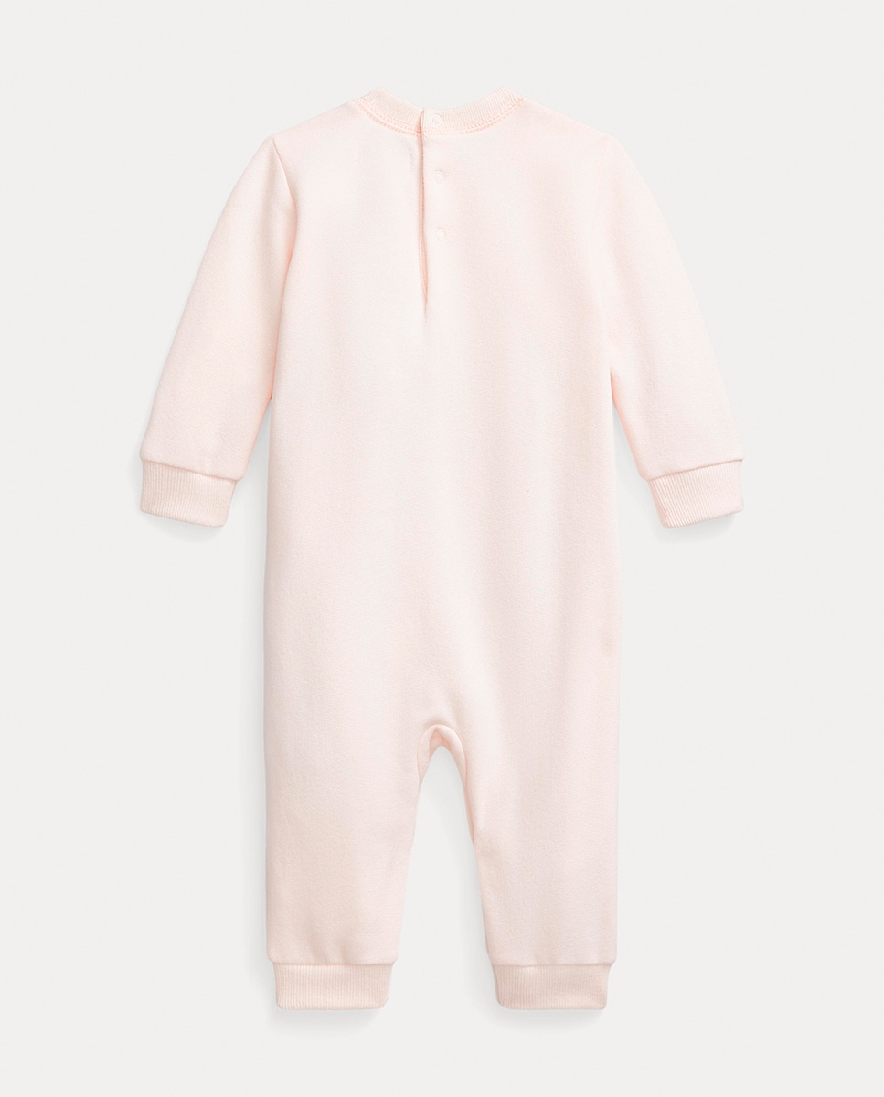Babygrow de Felpa de Bebé com Polo Bear Rosa-2