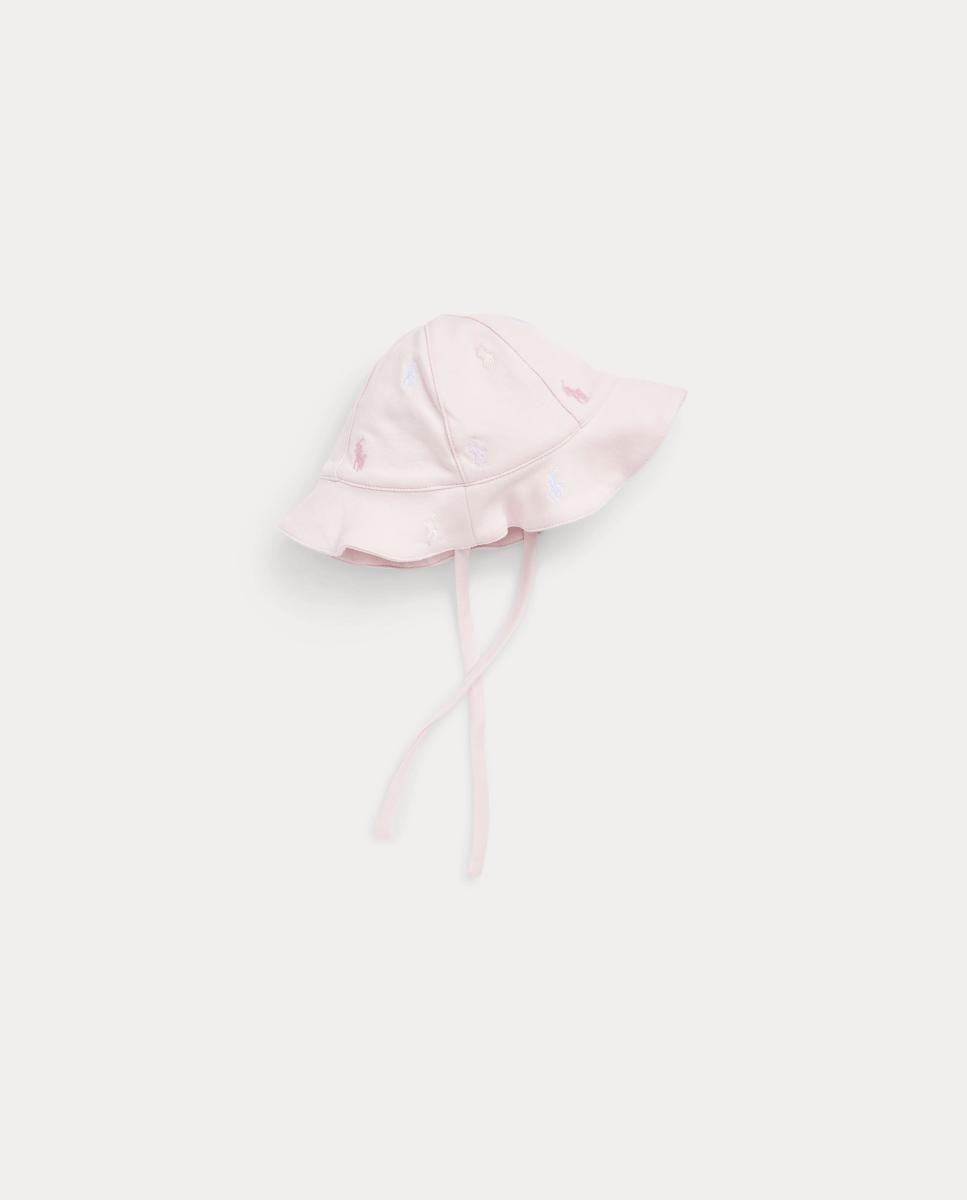 Chapéu de Algodão de Bebé com Cavalo Polo Polo Ralph Lauren Rosa-claro-2
