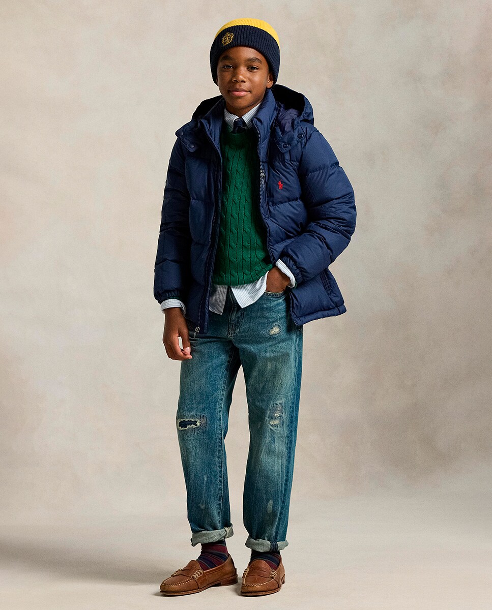 Blusão Acolchoado de Penugem Ripstop Azul-marinho-3