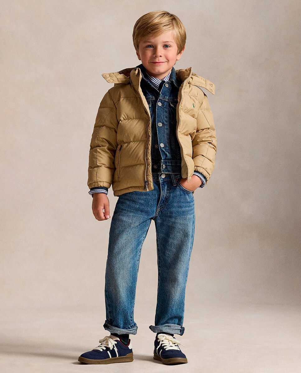 Blusão Acolchoado de Penugem Ripstop Bege-2