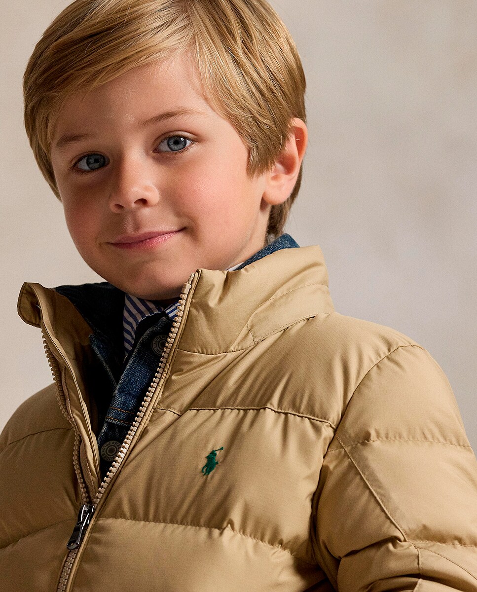 Blusão Acolchoado de Penugem Ripstop Bege-3