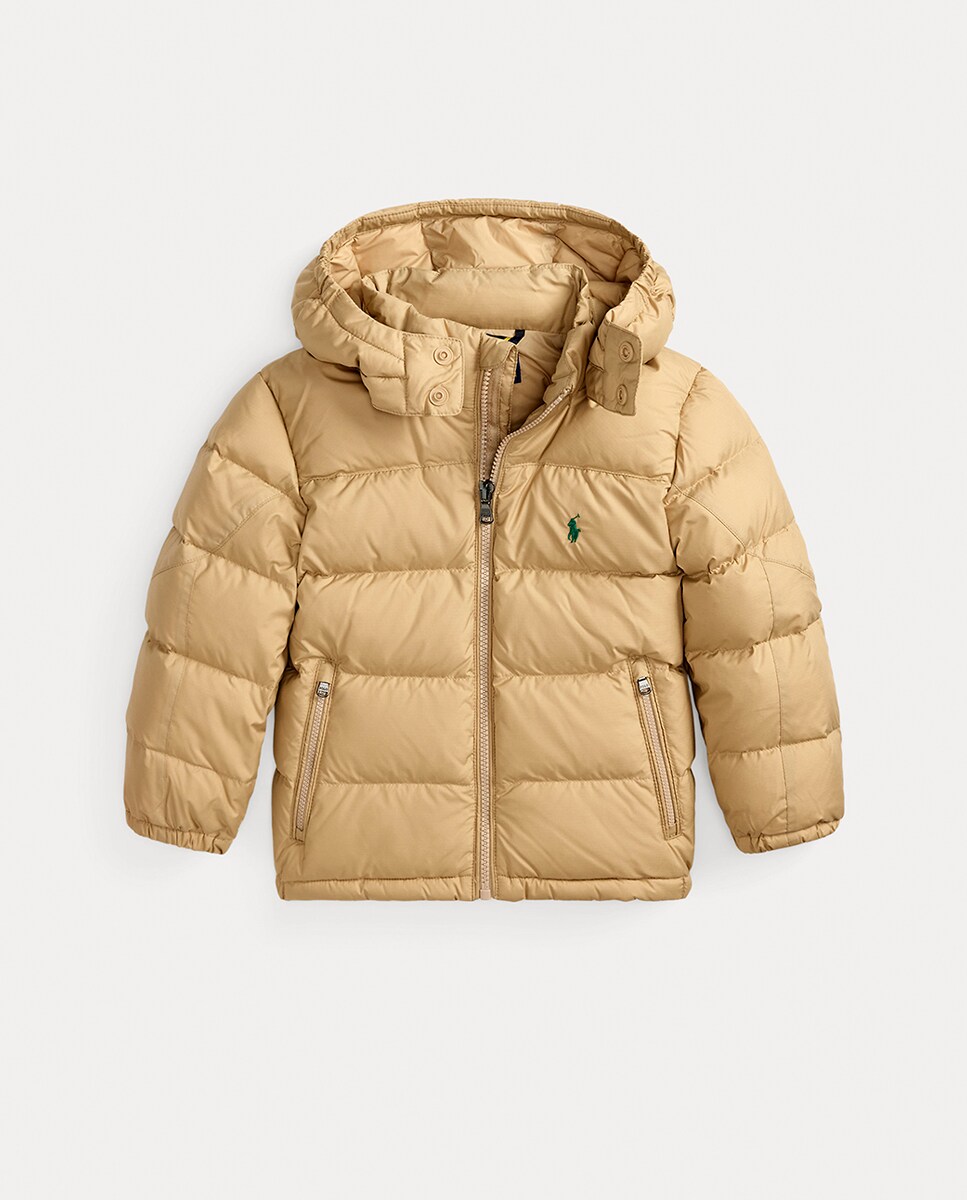 Blusão Acolchoado de Penugem Ripstop Bege-4