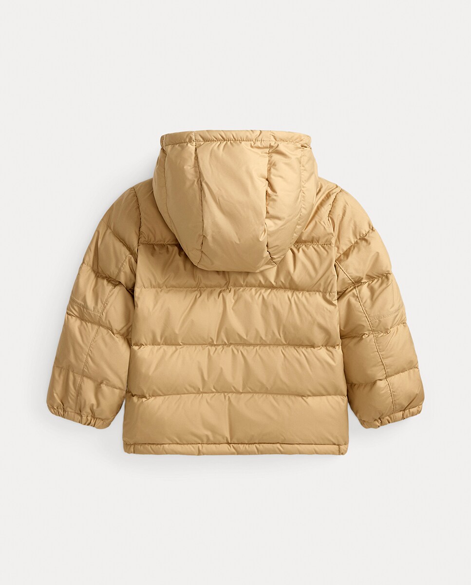 Blusão Acolchoado de Penugem Ripstop Bege-5