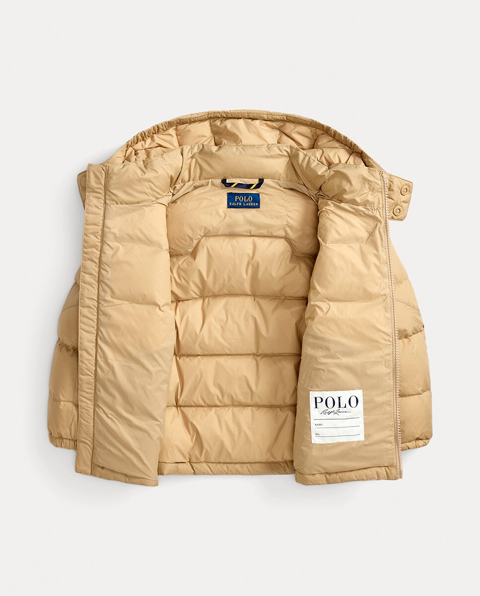 Blusão Acolchoado de Penugem Ripstop Bege-6