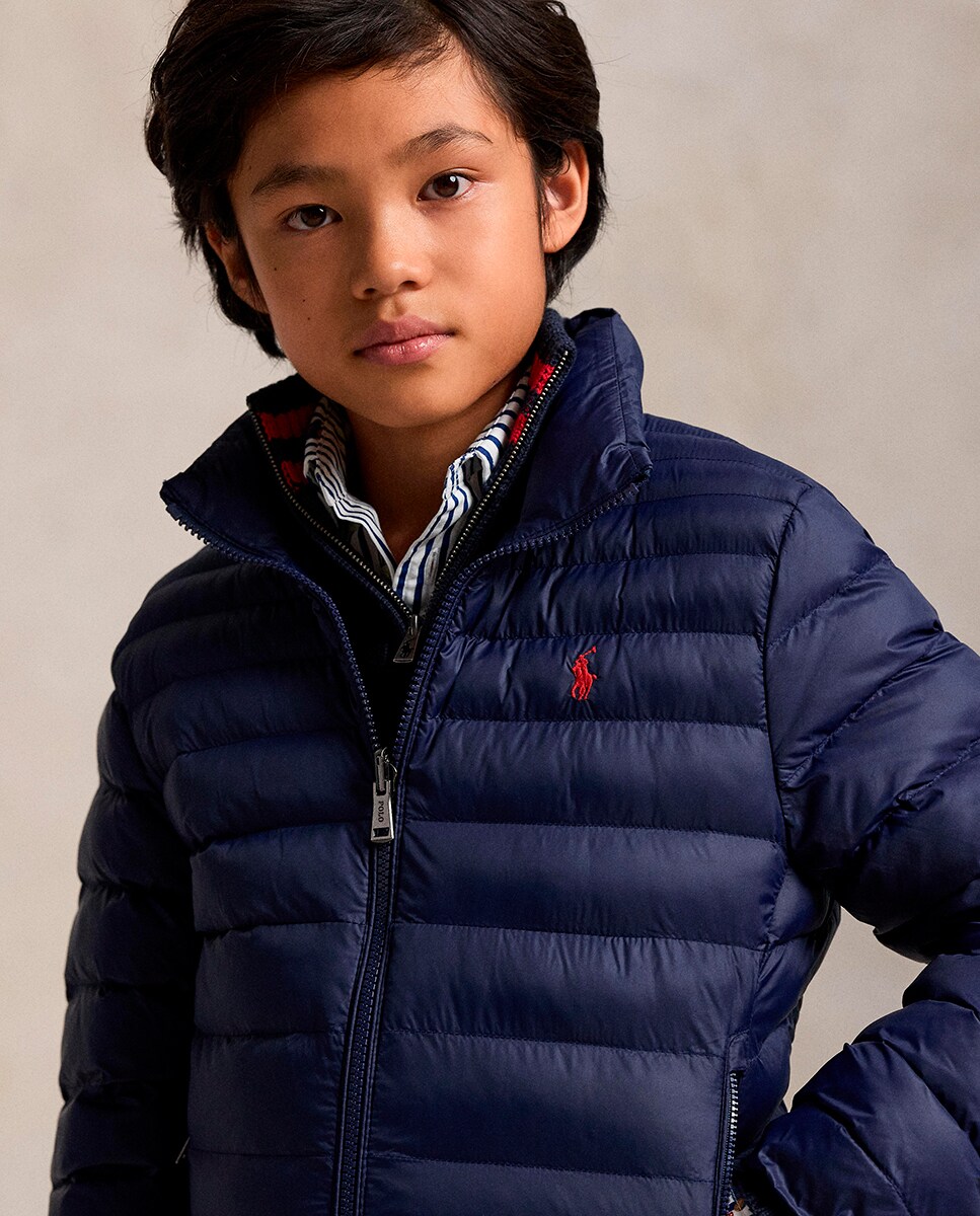 Blusão Acolchoado Repelente à Água Azul-marinho-2