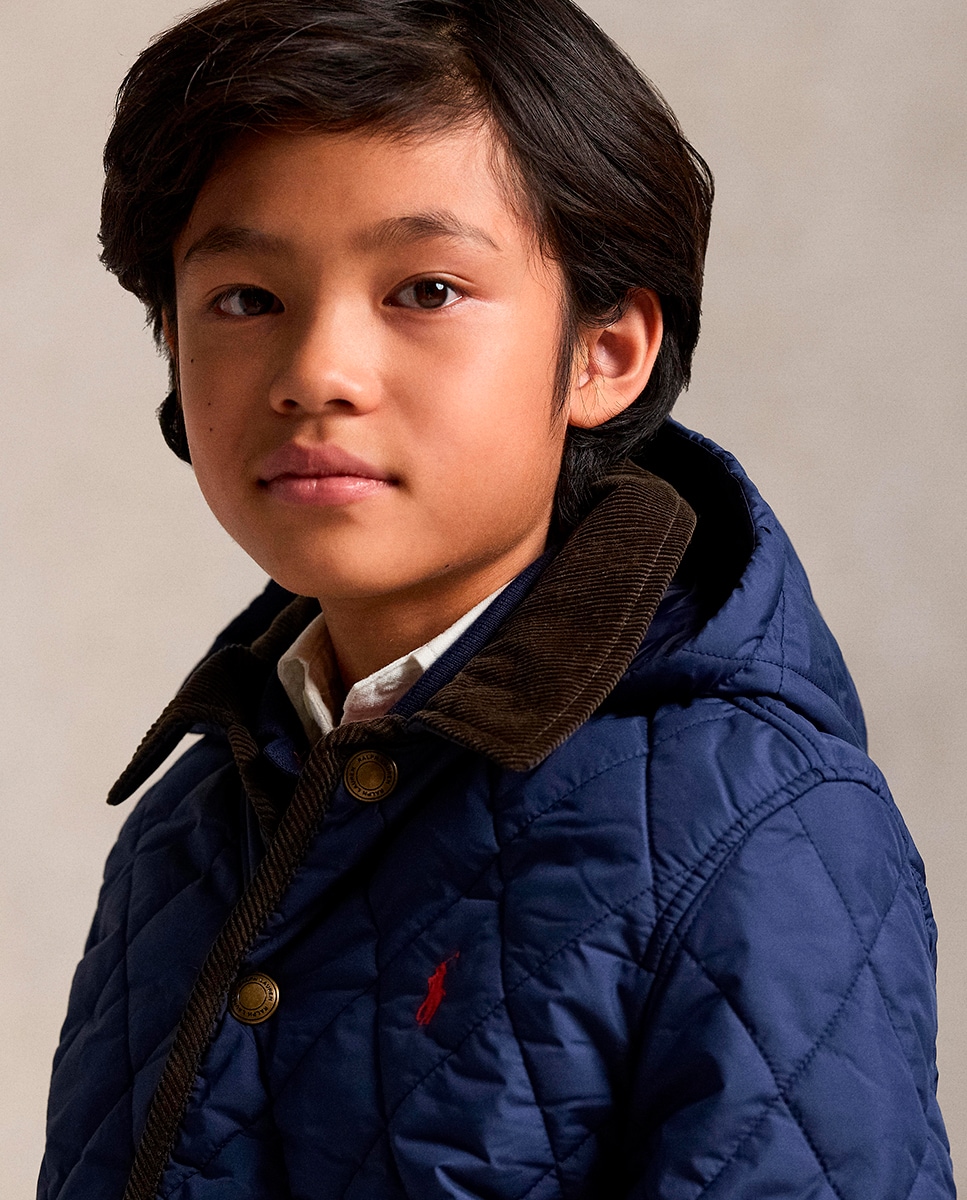 Husky Acolchoado com Capuz Azul-marinho-2