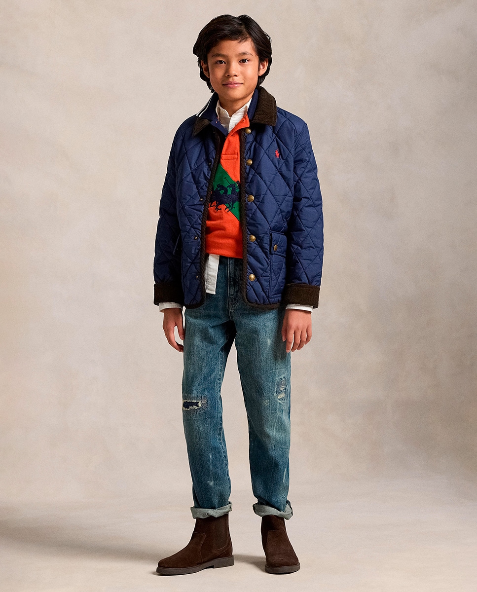 Husky Acolchoado com Capuz Azul-marinho-3