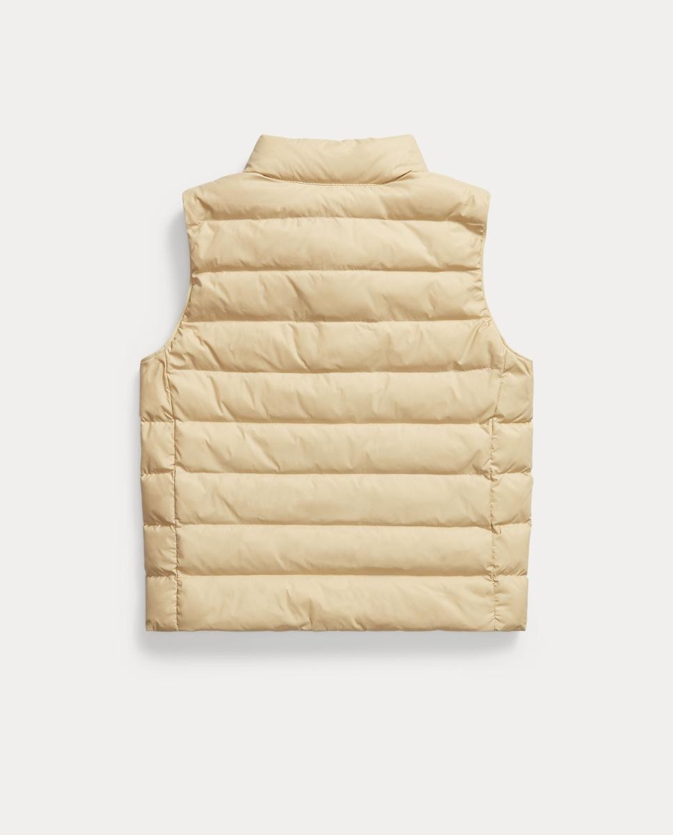 Colete Fino Acolchoado com Fecho de Correr Polo Ralph Lauren Creme-2