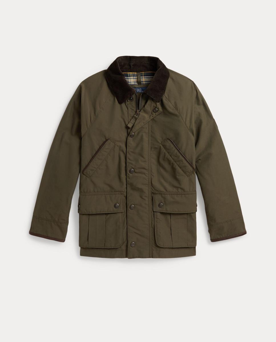 Parka Unissexo com Gola e Mangas de Bombazina Polo Ralph Lauren Caqui-4