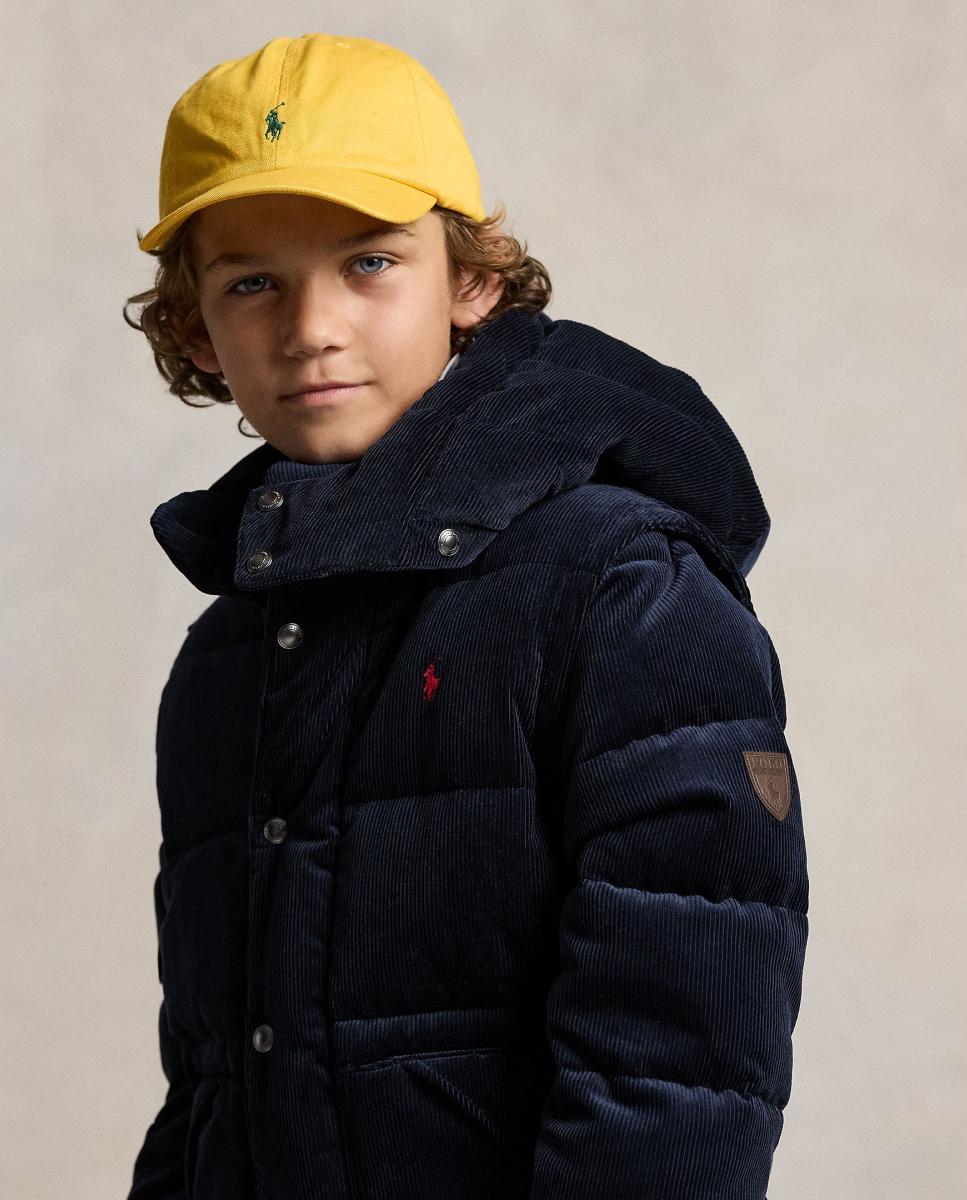 Blusão Acolchoado Unissexo de Bombazina com Cavalo Bordado Polo Ralph Lauren Azul-marinho-3