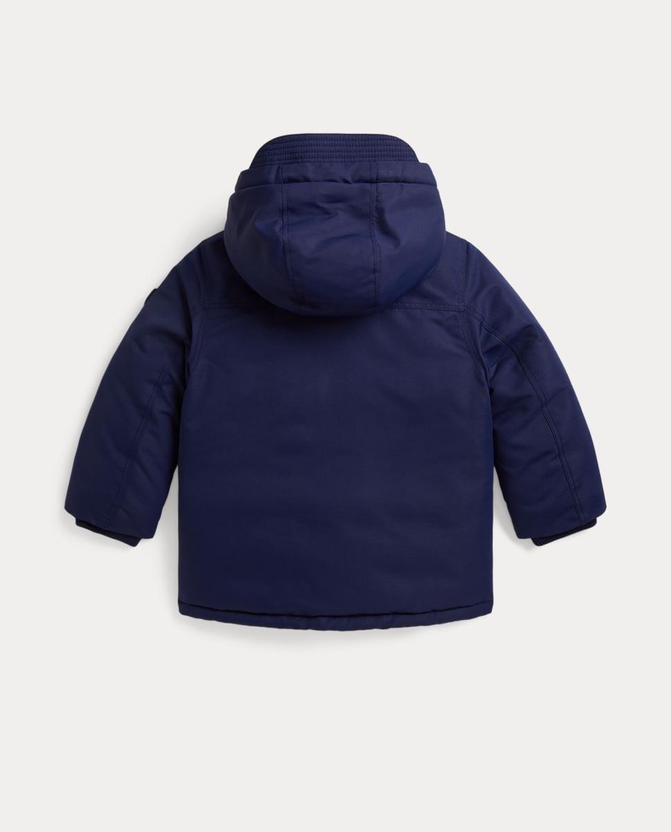 Parka Unissexo de Penugem com Capuz Azul-marinho-2
