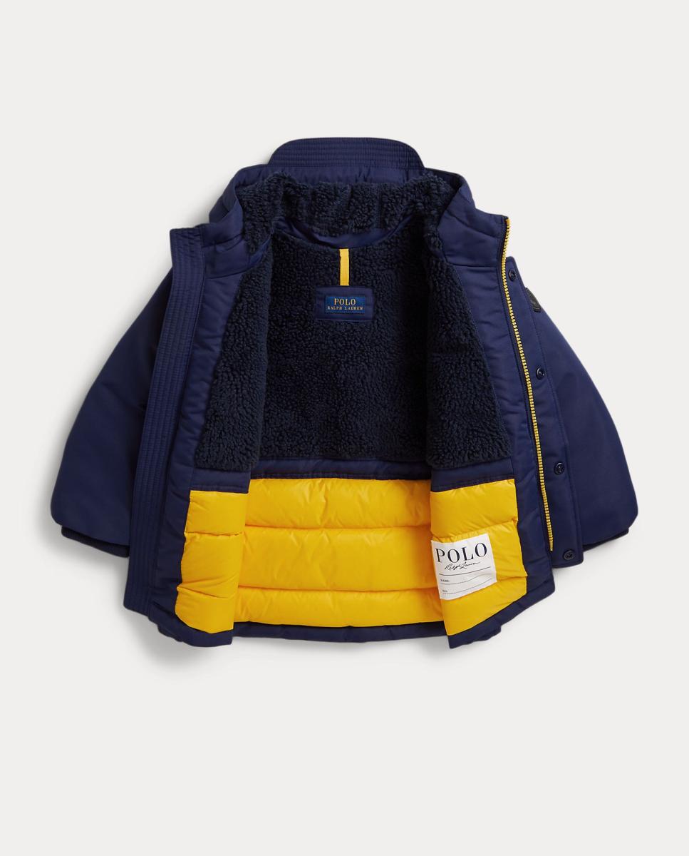 Parka Unissexo de Penugem com Capuz Azul-marinho-3