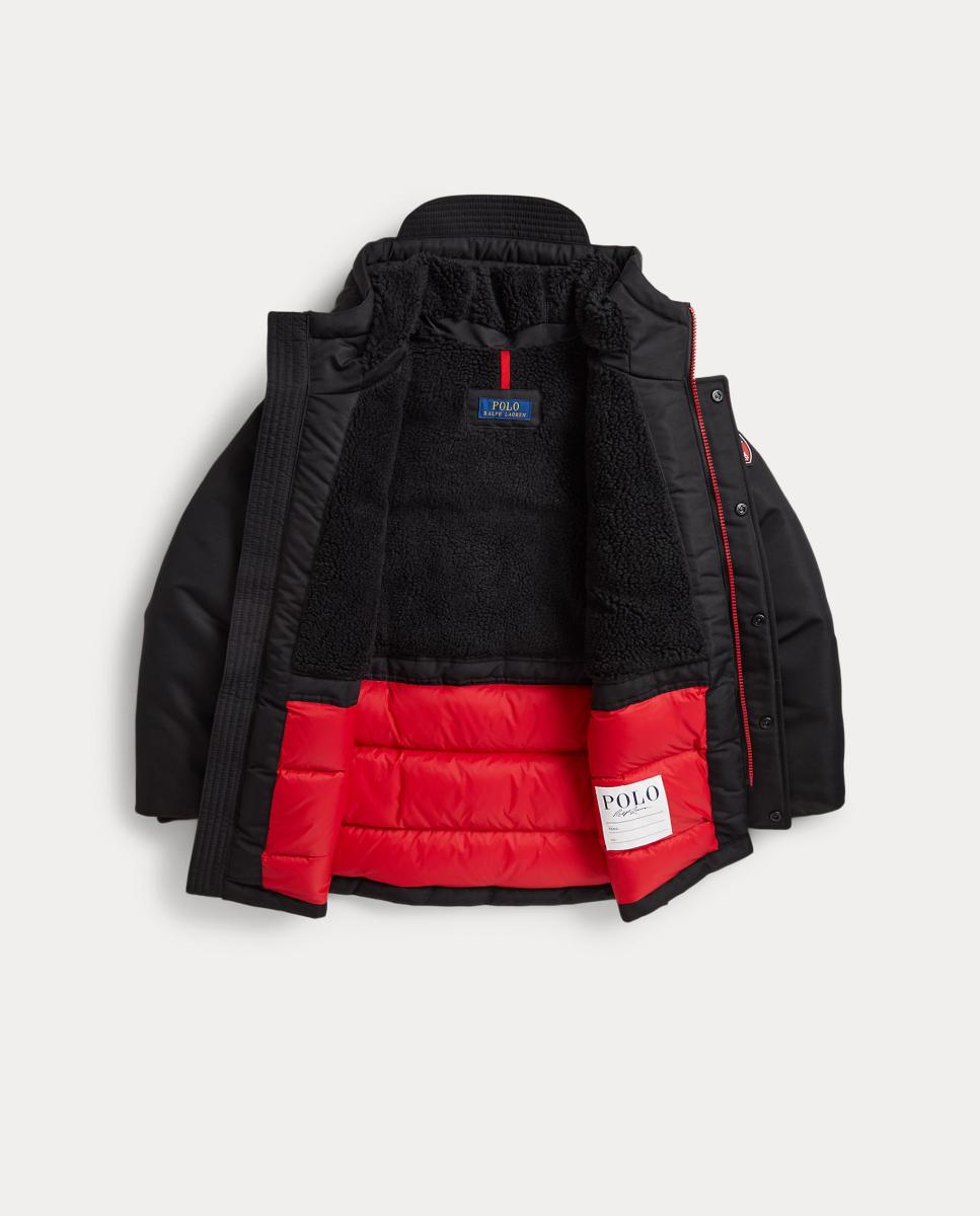 Parka Unissexo de Penugem com Capuz Preto-3