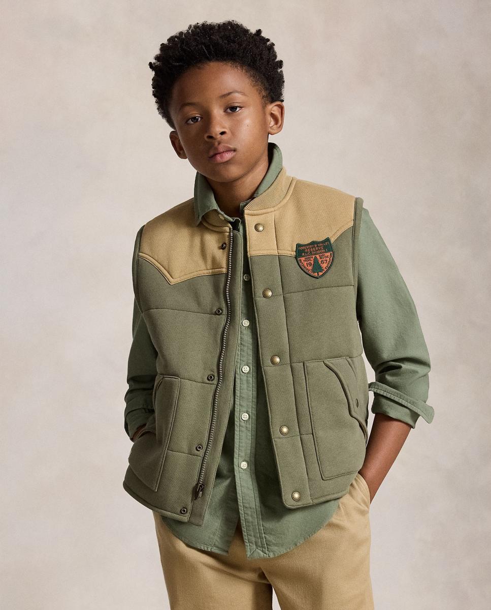 Colete de Felpa com Remendo Polo Ralph Lauren Verde-militar-2