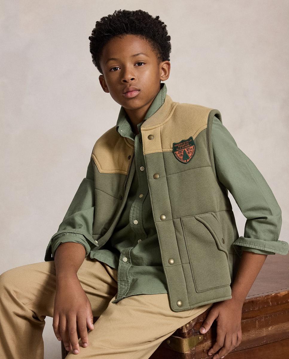 Colete de Felpa com Remendo Polo Ralph Lauren Verde-militar-3