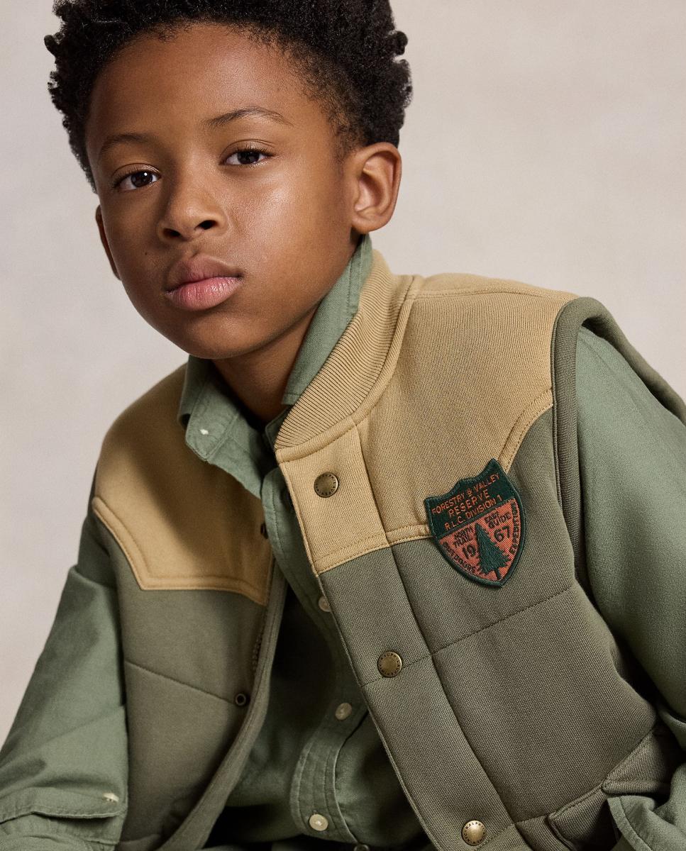 Colete de Felpa com Remendo Polo Ralph Lauren Verde-militar-4
