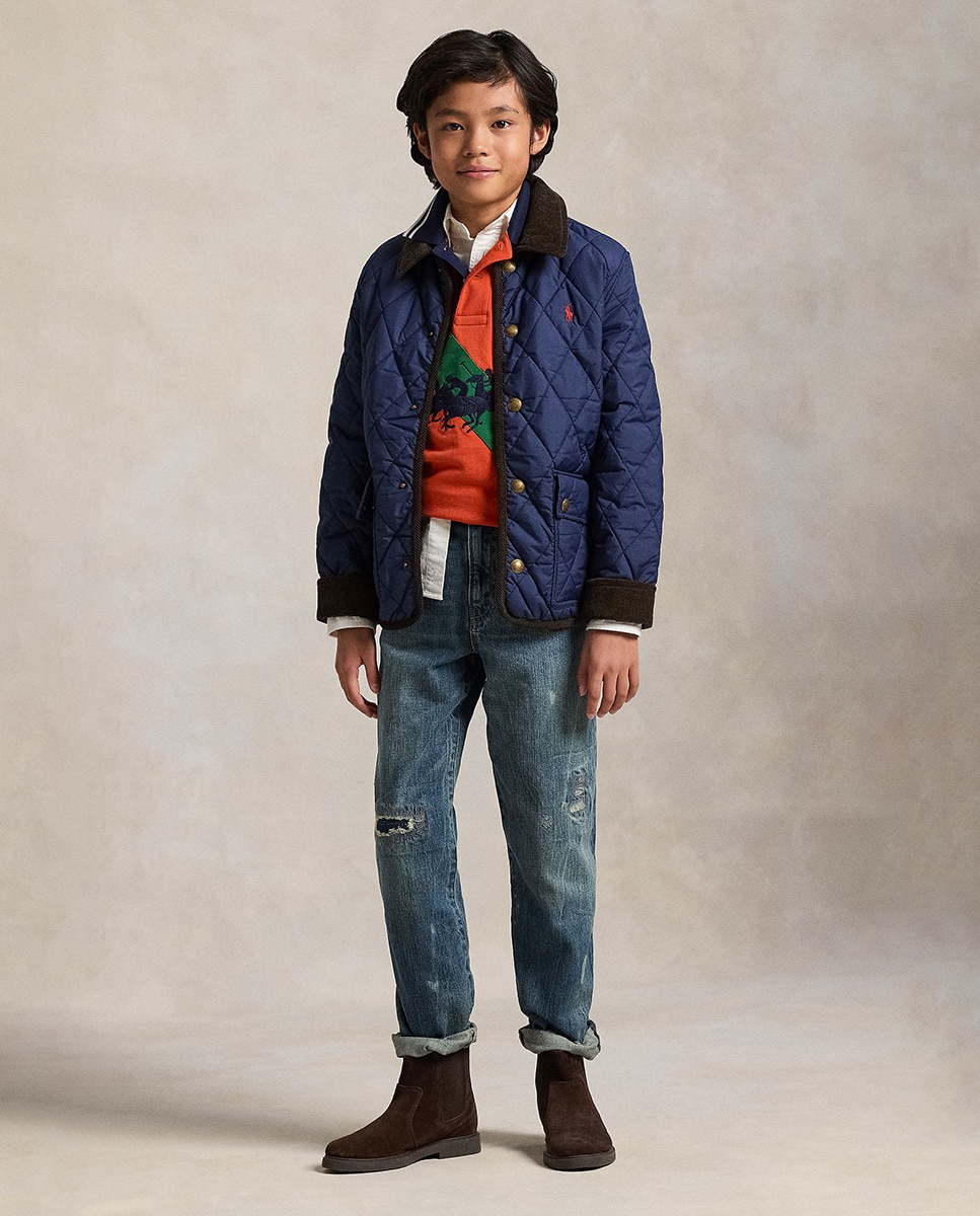 Casaco Husky Unissexo Acolchoado com Gola de Bombazina Polo Ralph Lauren Azul-marinho-3