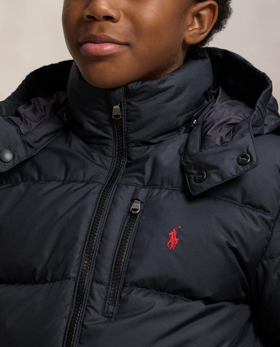 Blusão Acolchoado Unissexo de Penugem Ripstop com Capuz Polo Ralph Lauren Preto-3