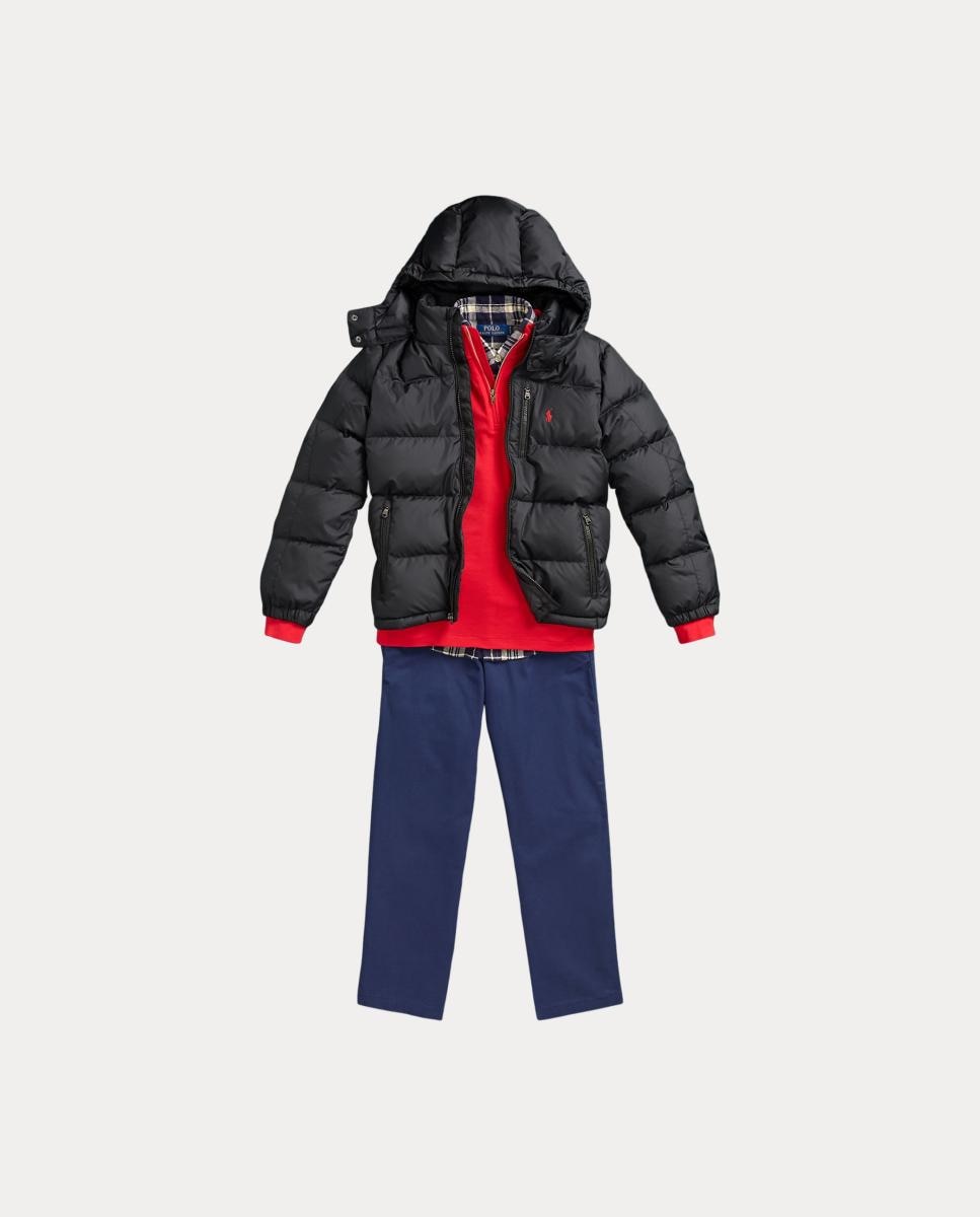 Blusão Acolchoado Unissexo de Penugem Ripstop com Capuz Polo Ralph Lauren Preto-7