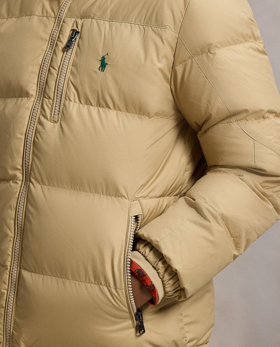 Blusão Acolchoado Unissexo de Penugem Ripstop com Capuz Polo Ralph Lauren Bege-3