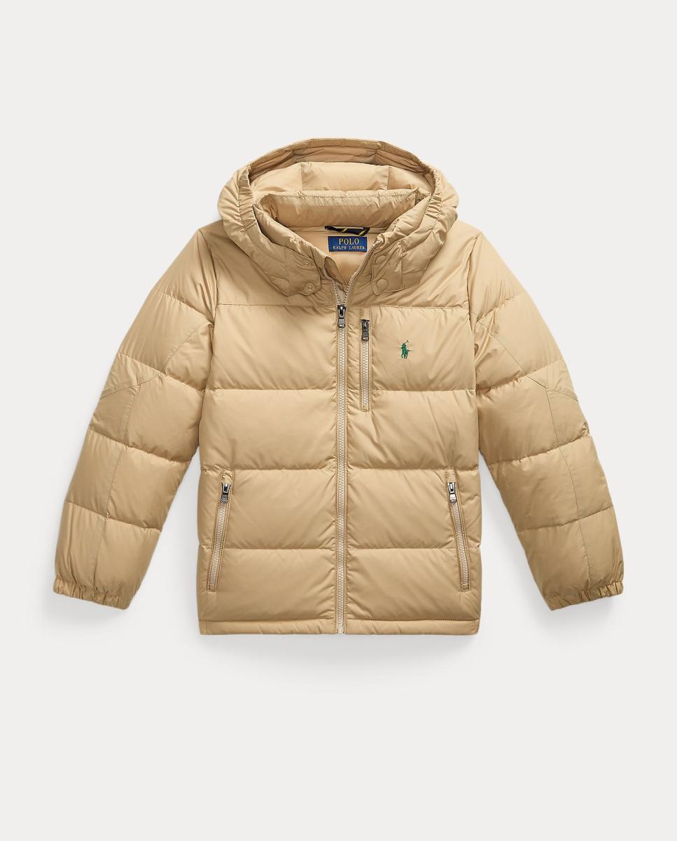 Blusão Acolchoado Unissexo de Penugem Ripstop com Capuz Polo Ralph Lauren Bege-4