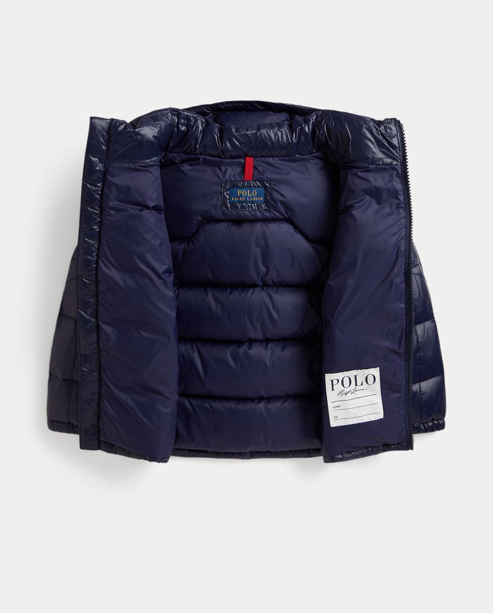 Blusão Acolchoado Unissexo com Brilho e Cavalo Bordado Polo Ralph Lauren Azul-marinho-4