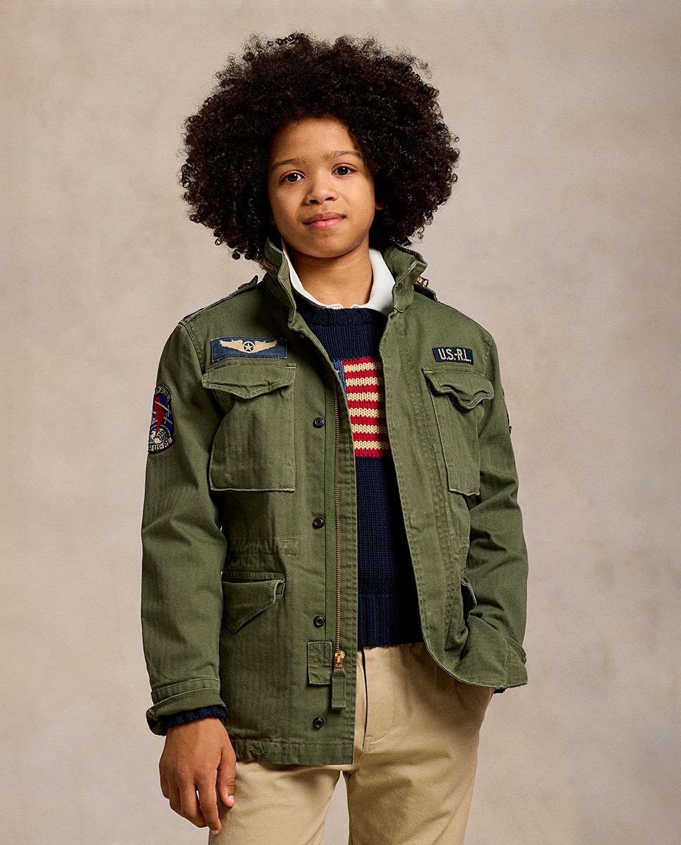 Imagem 0 de Parka Unissexo com Capuz e Remendos