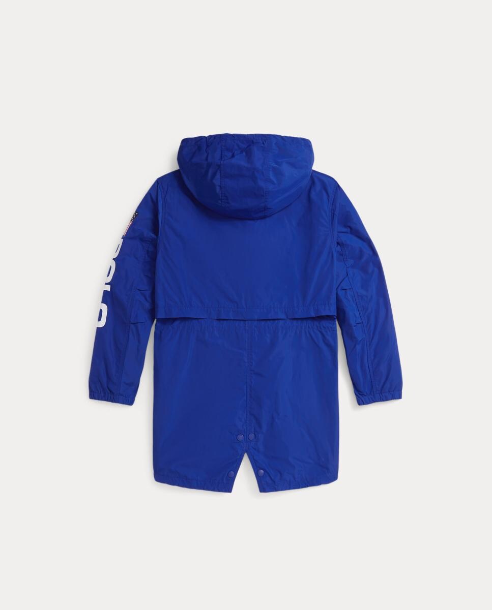 Casaco Comprido com Capuz e Logótipo Azul-elétrico-2