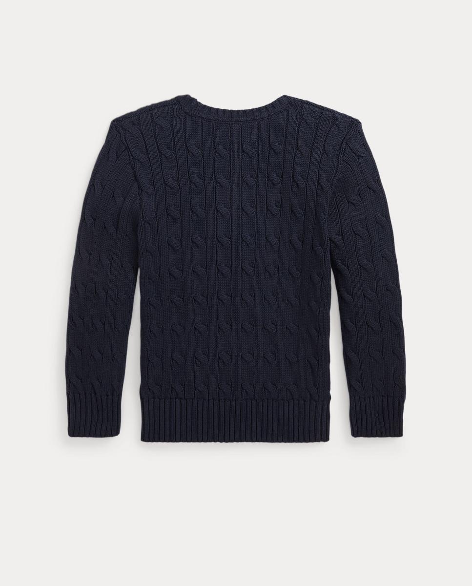 Camisola de Malha do Cabo Unissexo de Algodão Polo Ralph Lauren Azul-marinho-6