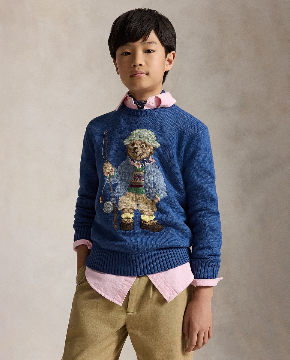 Imagem 0 de Camisola de Malha Unissexo de Algodão com Polo Bear