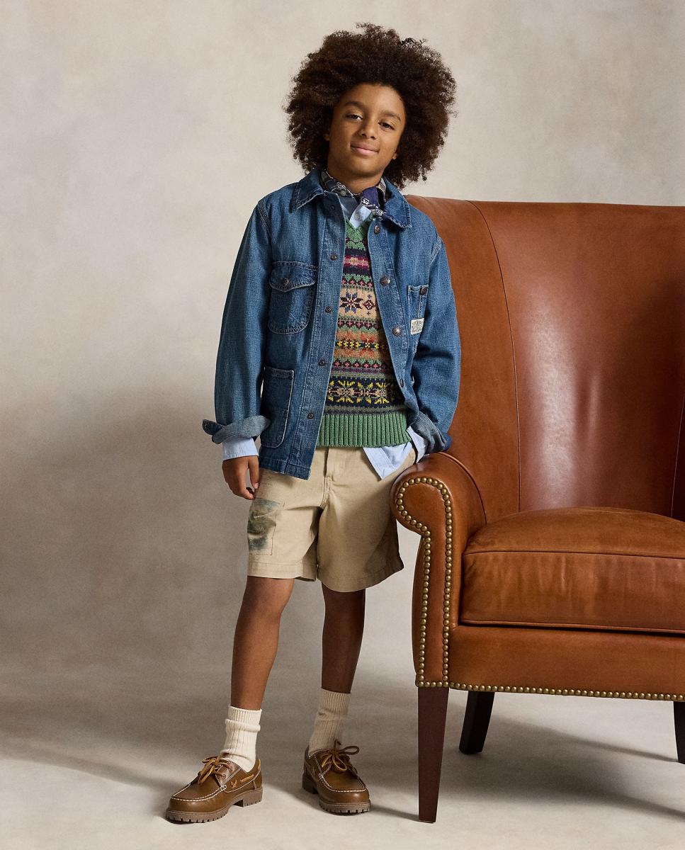 Colete de Malha Unissexo Estampado com Decote em Bico Polo Ralph Lauren Multicolor-4