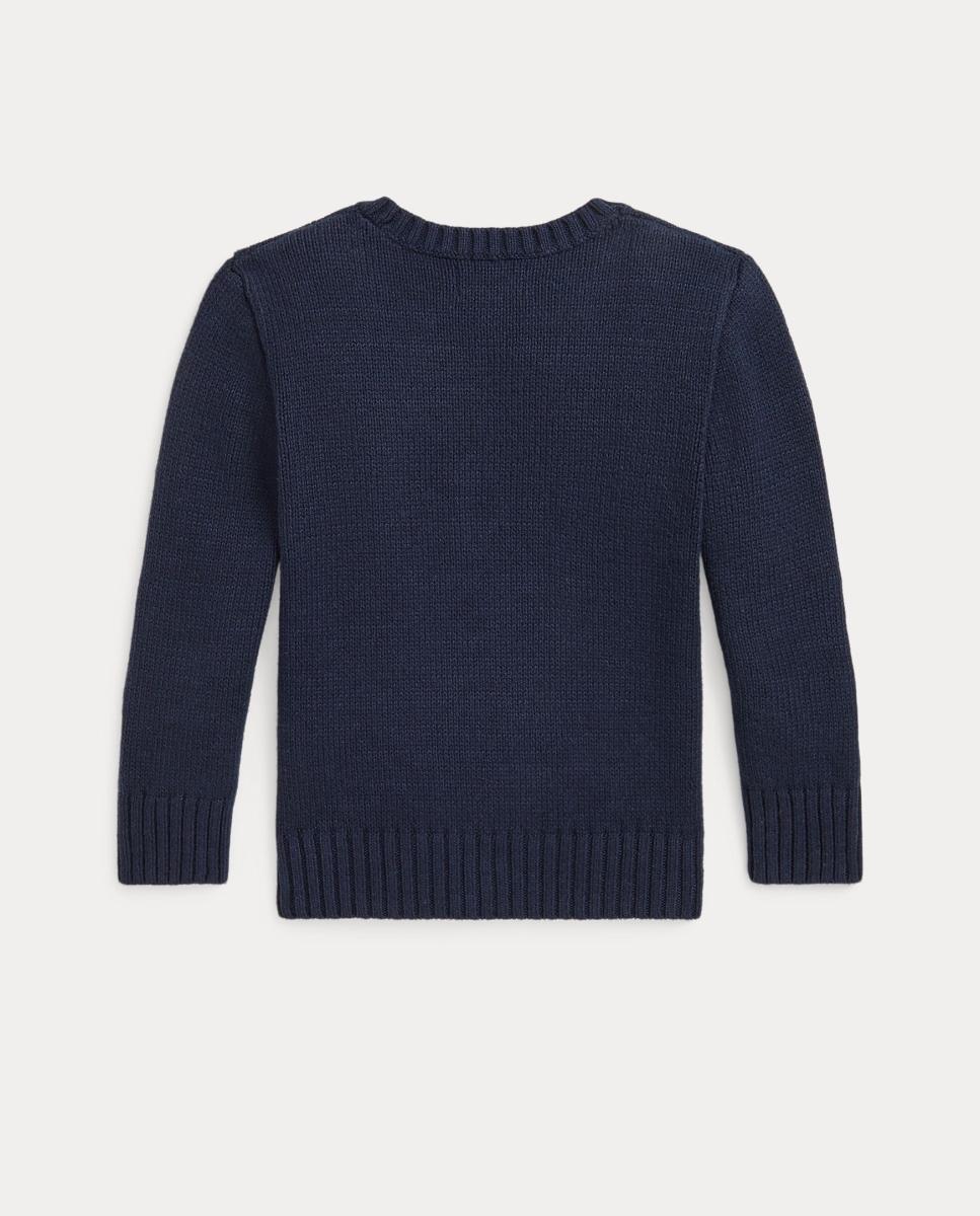 Camisola de Malha Unissexo de Algodão com Polo Bear Polo Ralph Lauren Azul-marinho-5