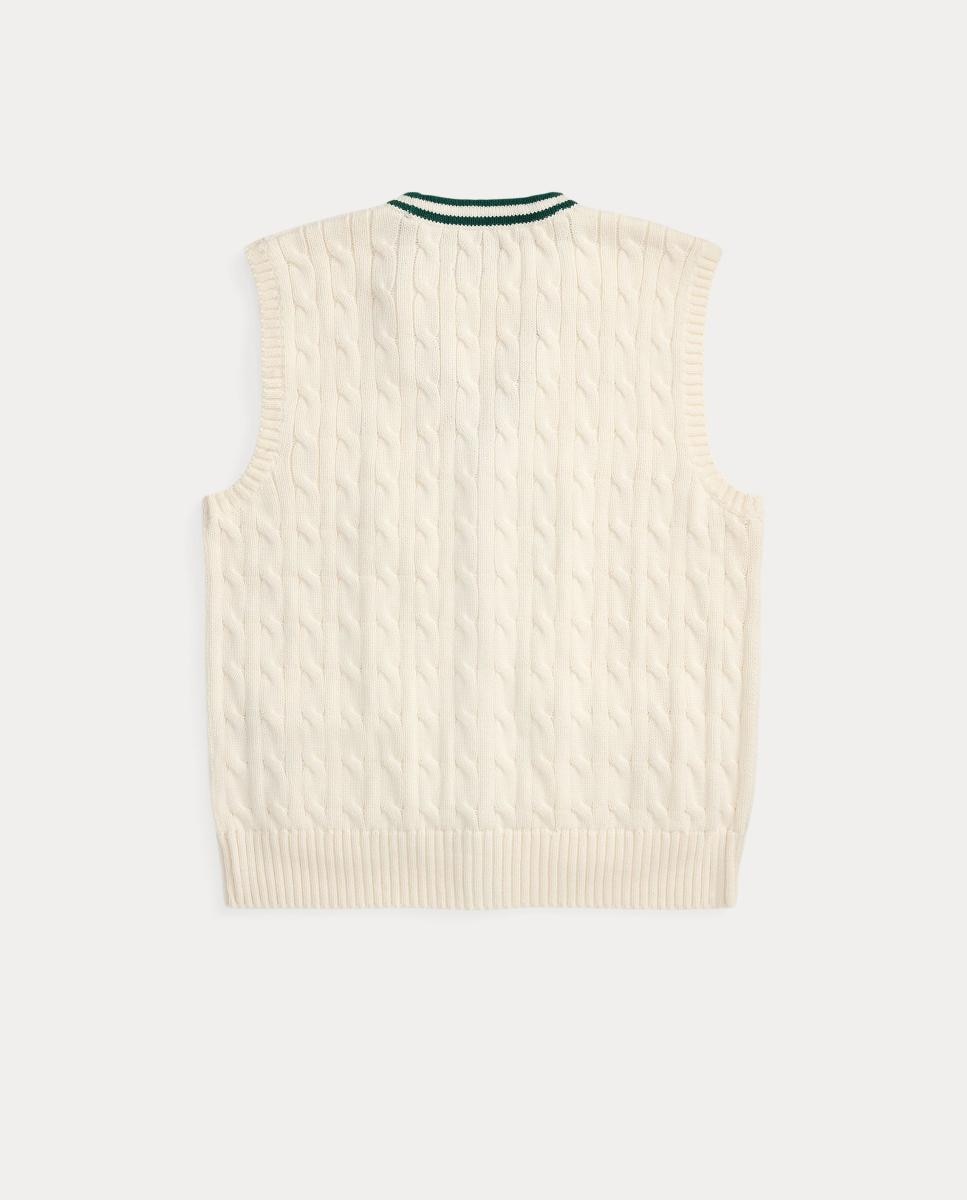 Chaleco de punto de niño de críquet en algodón - Polo Ralph Lauren - Crema Crema-5