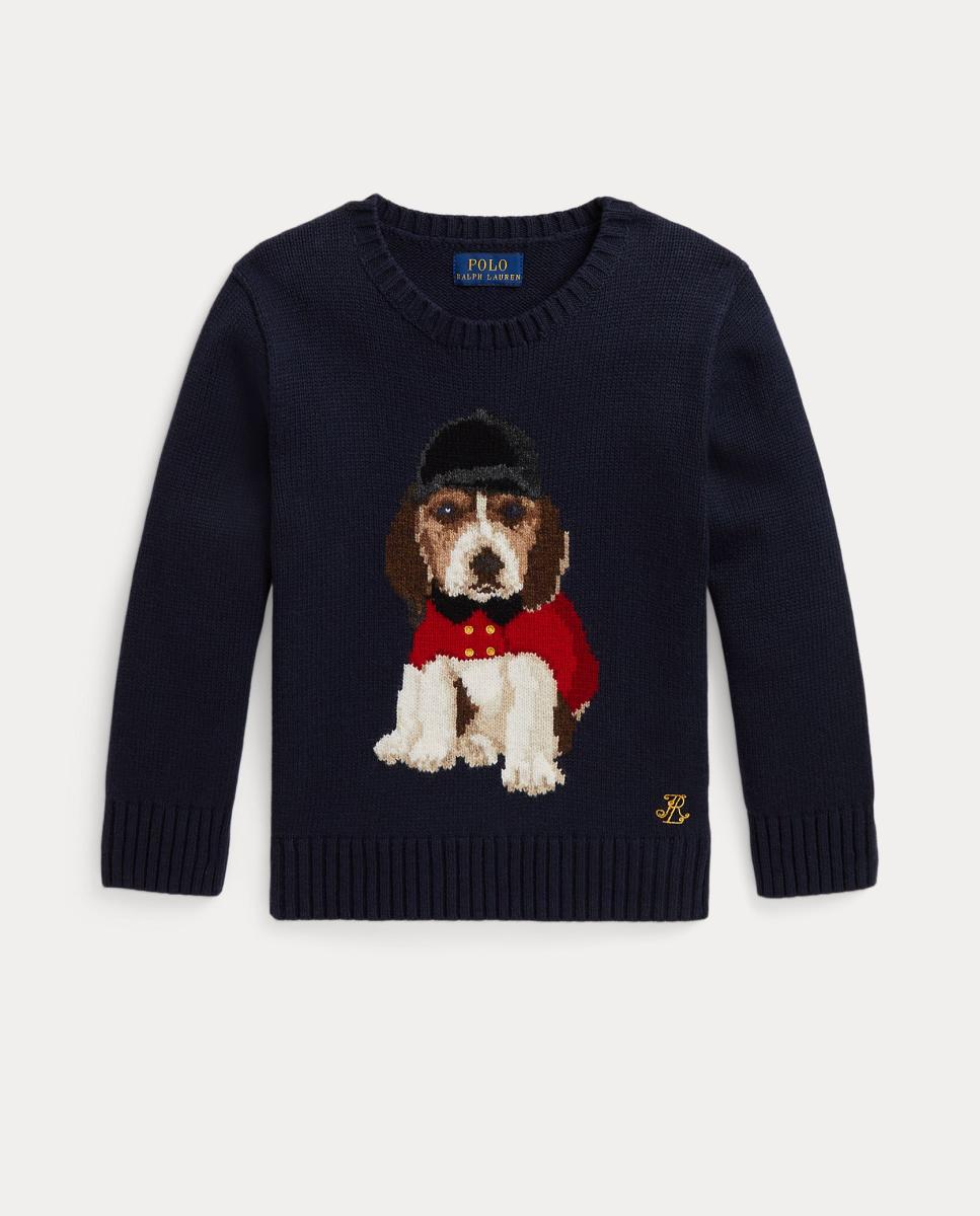 Jersey de bebé unisex de algodón con cuello redondo - Polo Ralph Lauren - Azul marino Azul marino-4