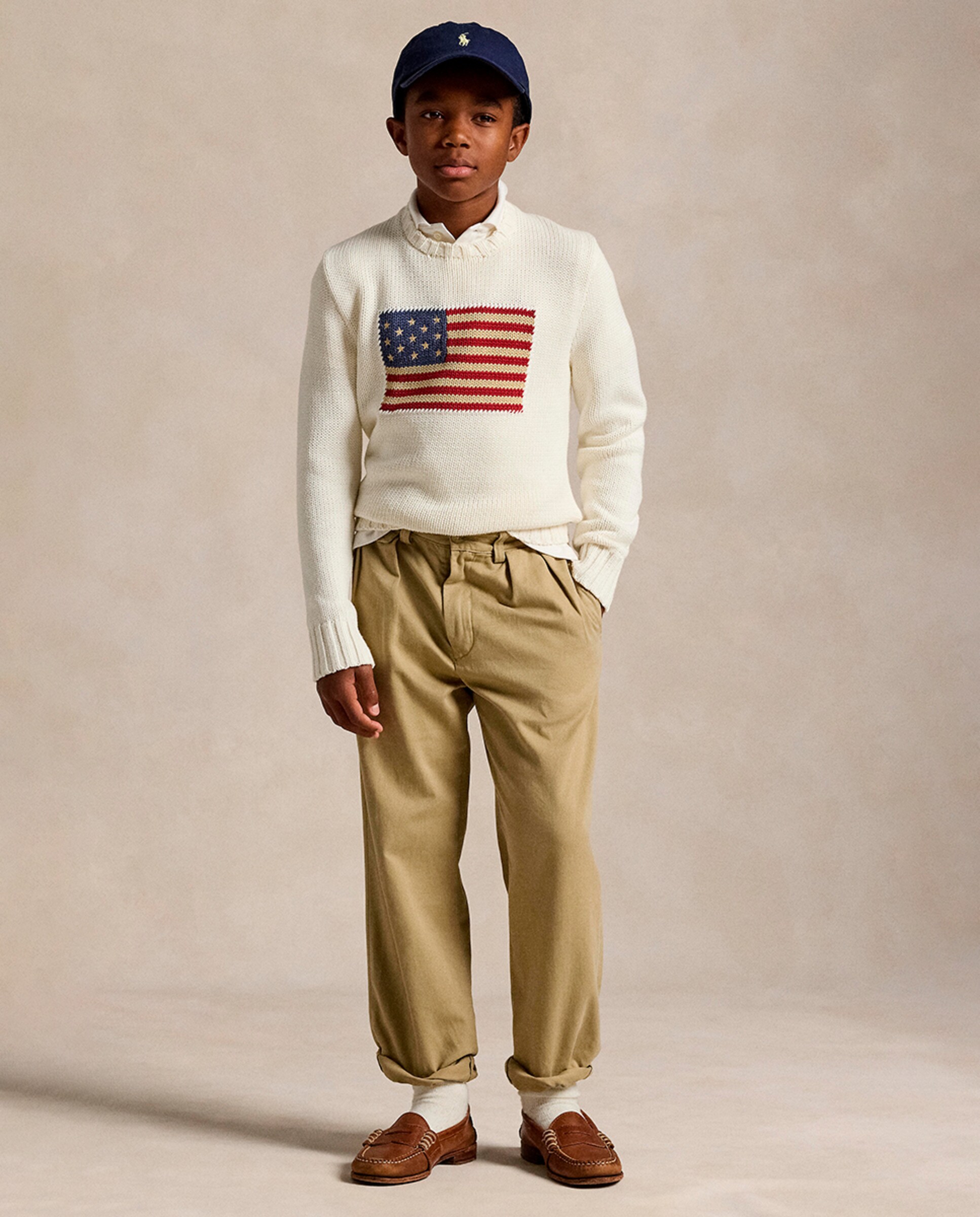 Camisola de Malha Unissexo de Algodão com Bandeira Polo Ralph Lauren Cru-5