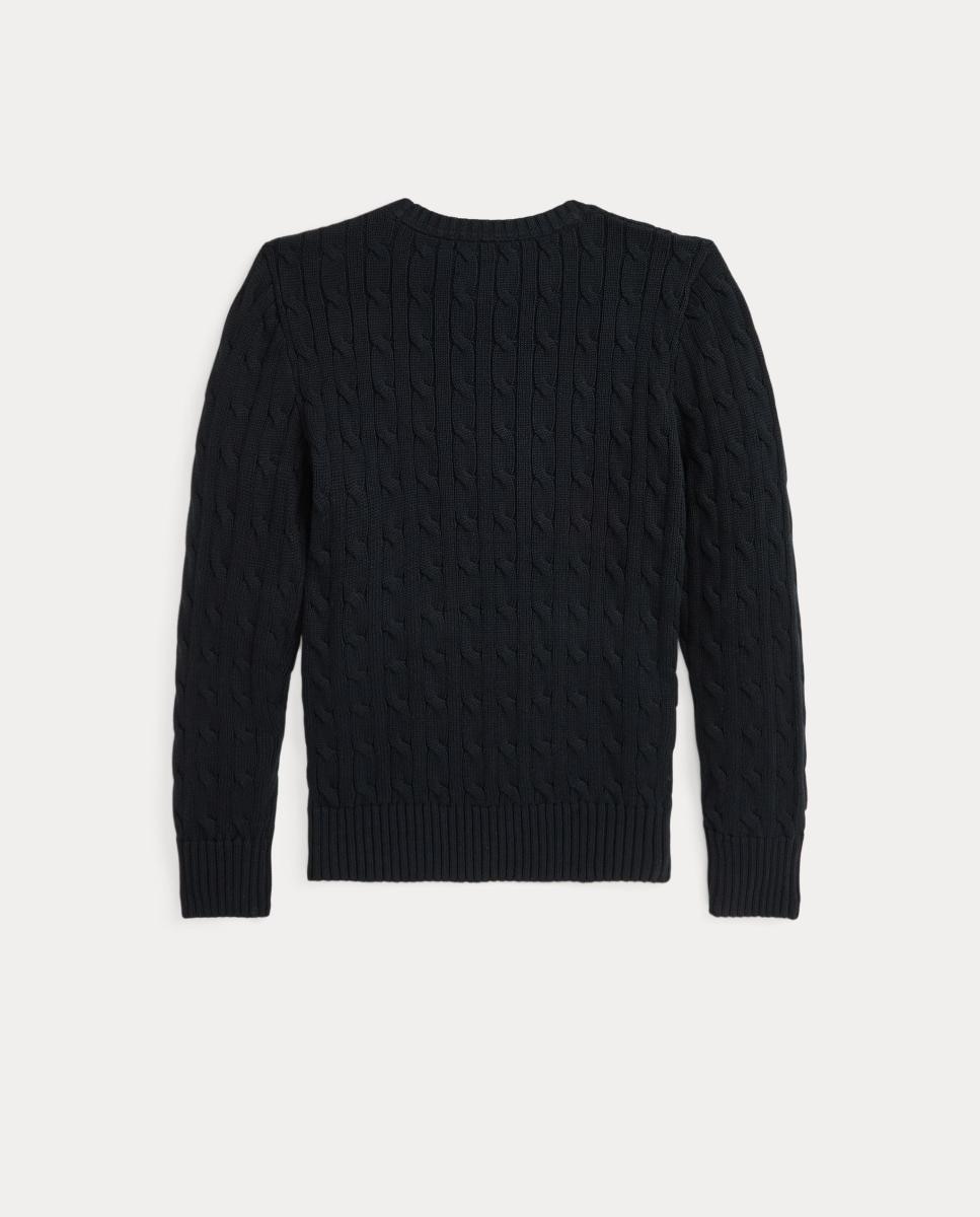 Camisola de Malha do Cabo Unissexo de Algodão Polo Ralph Lauren Preto-2