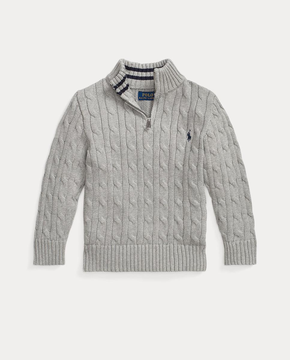 Camisola de Malha do Cabo de Algodão - Cinzento Polo Ralph Lauren Cinzento-claro-4