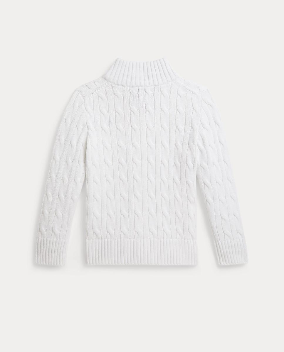 Camisola de Malha do Cabo de Algodão Polo Ralph Lauren Branco-2
