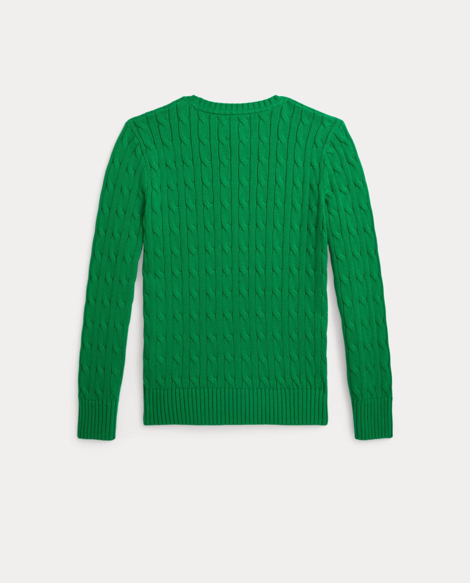 Camisola de Malha do Cabo de Algodão Polo Ralph Lauren Verde-2