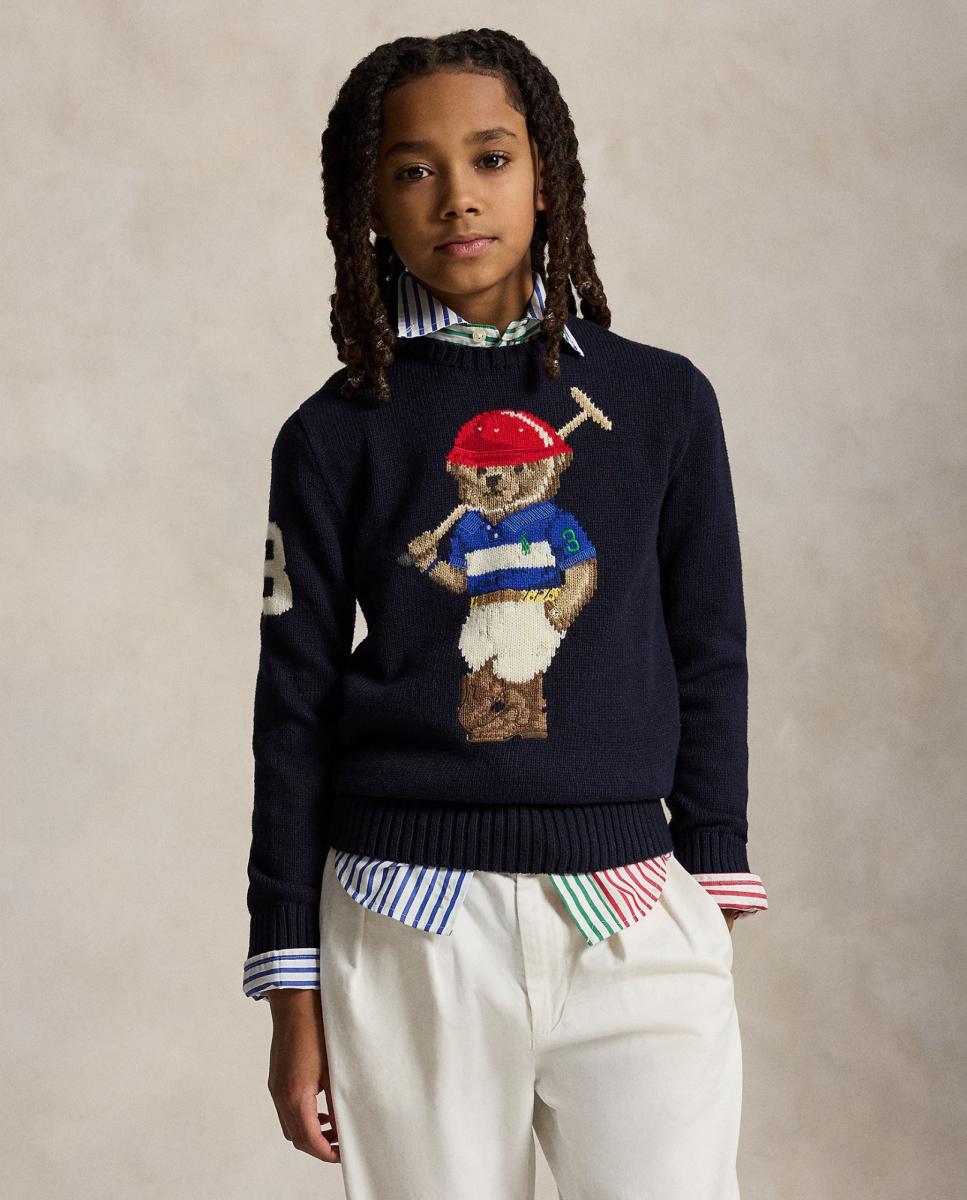 Imagem 0 de Camisola de Malha com Gola Redonda e Polo Bear