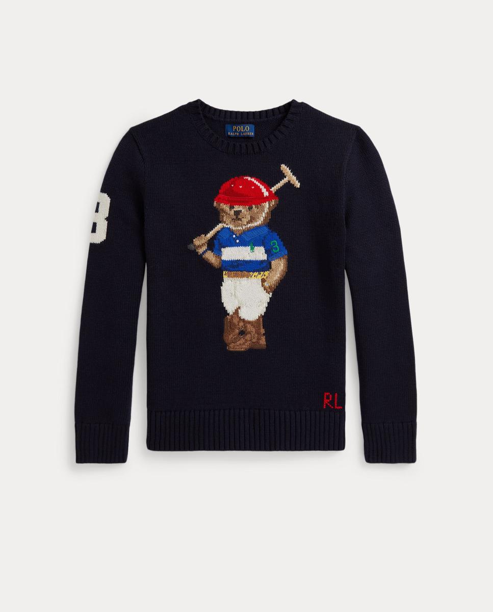 Camisola de Malha com Gola Redonda e Polo Bear Polo Ralph Lauren Azul-marinho-4