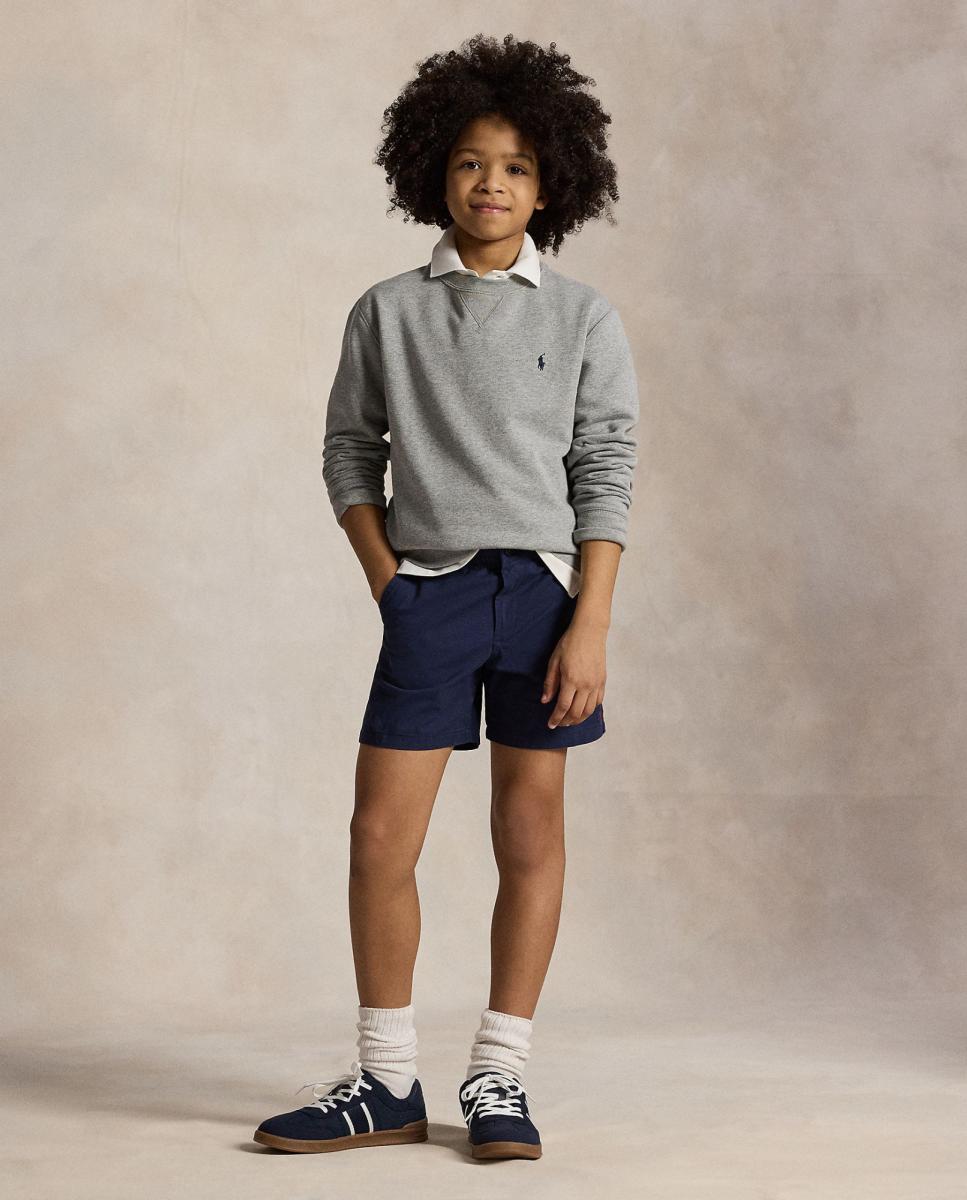 Sweatshirt de Decote Redondo com Cavalo Bordado Cinzento-claro-1